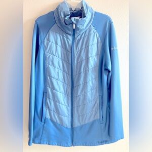 Columbia long zip-up light weight sweater jacket.